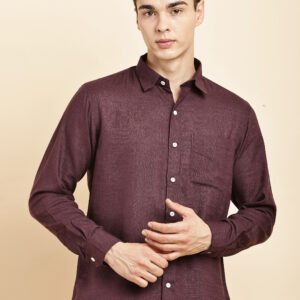 Wine Linen Shirt