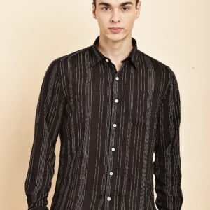 Black Stripe Linen Shirt