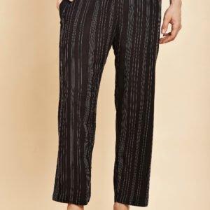 Black Stripe Linen Trouser