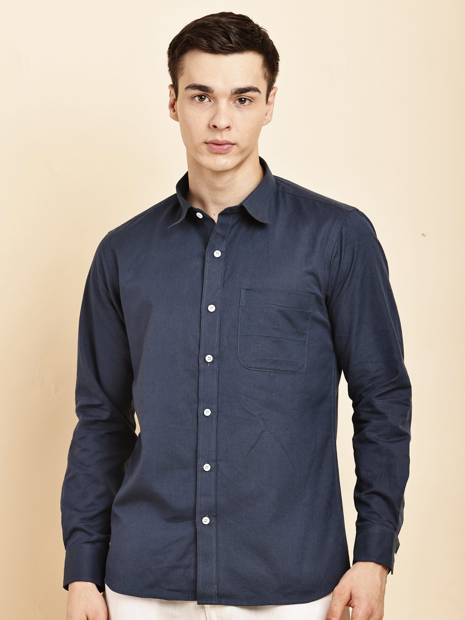 Navy Blue Linen Shirt Navy Blue Linen Shirt